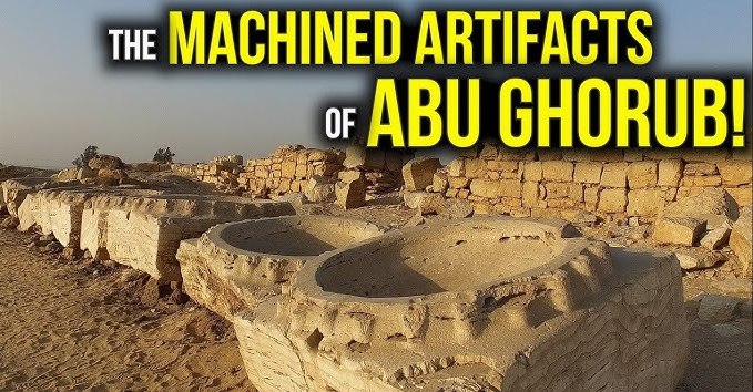 Archeologické nálezy Abu Ghurab - kruhové značky a kamenné podstavce