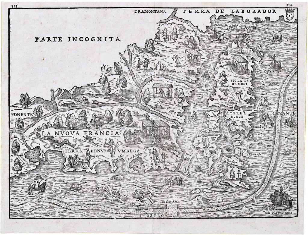 Nuova Francia: Prvá mapa zameraná na severovýchodnú Severnú Ameriku