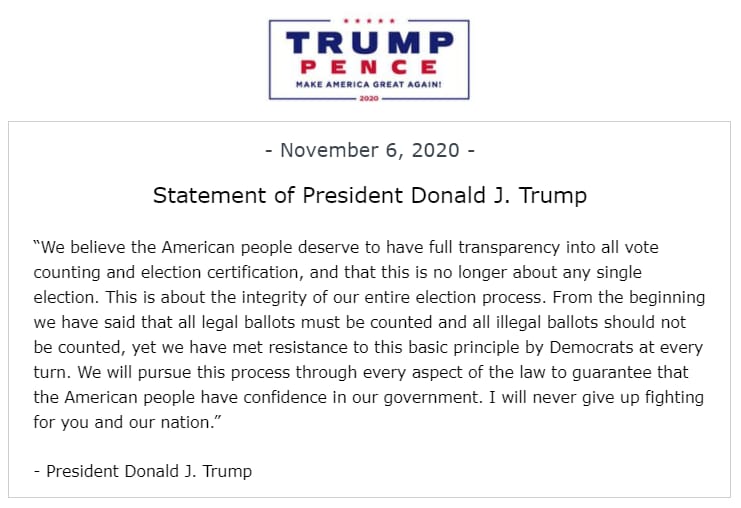Trump Pence Statement 6.11.2020